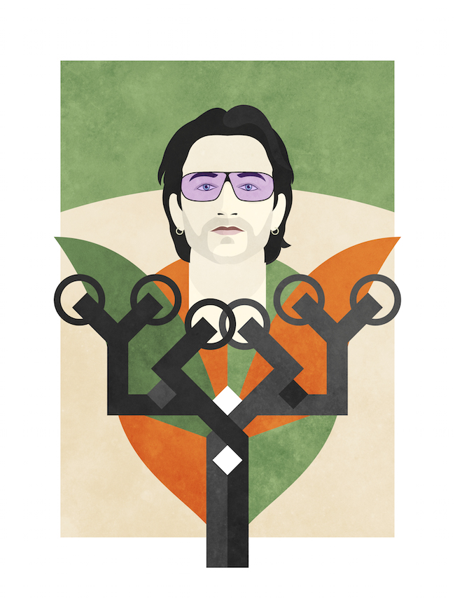 Bono ©Nico Murri - poster, print, illustration