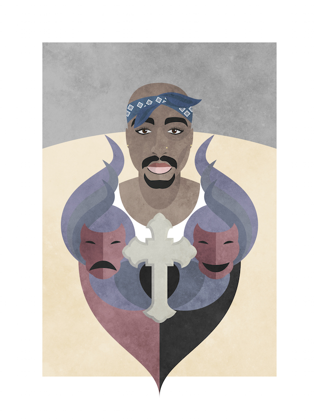 Tupac Shakur ©Nico Murri - poster, print, illustration