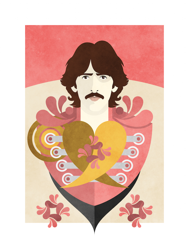 Beatles - George Harrison ©Nico Murri - poster, print, illustration