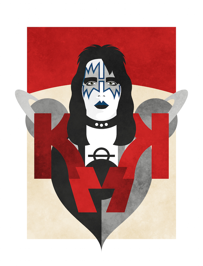 Kiss - Ace Frehley ©Nico Murri - poster, print, illustration